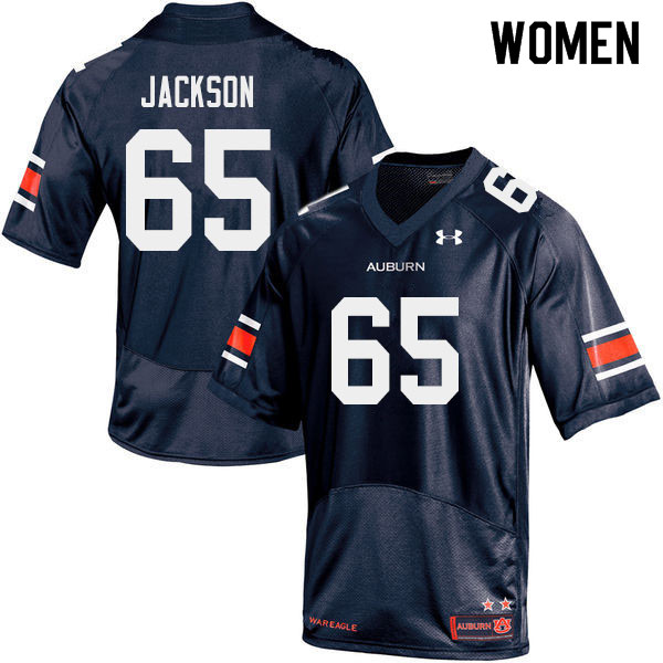 Women's Auburn Tigers #65 Alec Jackson Navy 2019 College Stitched Football Jersey